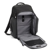 Load image into Gallery viewer, Interior view of the backpack's front panel showing the compartments flattened.