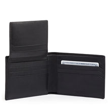 Load image into Gallery viewer, Interior view of the wallet with the foldable section lifted.