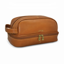 Load image into Gallery viewer, DayTrekr Leather Drop-Bottom Shave Kit