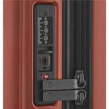 Load image into Gallery viewer, Close up to the side panel of the suitcase showing the TSA approved three-digit combination lock .