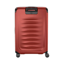 Load image into Gallery viewer, Back panel view of the suitcase with the handle retracted.