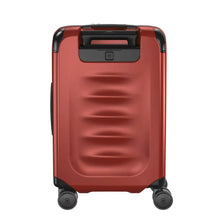 Load image into Gallery viewer, Back panel view of the suitcase with the handle retracted.