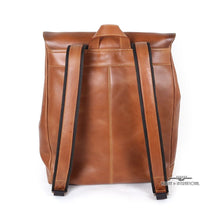 Load image into Gallery viewer, Vintage Leather Large Backpack Back