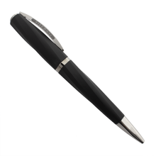 Load image into Gallery viewer, Visconti Divina in Black Matte Series Ballpoint Pen. The barrel is black matte with chrome-gray trims.