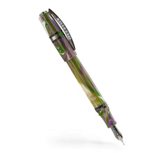 Load image into Gallery viewer, Angled view of the Visconti Homo Sapiens Lotus Garden Fountain pen with the cap posted on a white background.