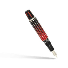 Load image into Gallery viewer, Angled view of the Visconti Backgammon fountain pen without the cap.