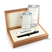 Load image into Gallery viewer, The Fountain Pen arranged in its presentation box with the included documents and a small scroll.