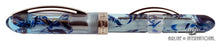 Load image into Gallery viewer, Side view of the blue swirls fountain pen.