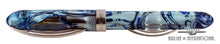 Load image into Gallery viewer, Side view of the blue swirls fountain pen.