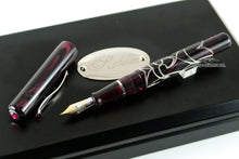 Load image into Gallery viewer, Visconti Richelieu Burgundy/Sterling Silver Limited Edition Fountain Pen Uncapped with Closed Presentation Box