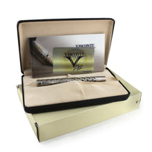 Load image into Gallery viewer, Visconti Silver Skeleton Fountain Pen, presentation box and documents