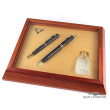 Load image into Gallery viewer, Angled view of the pens and ink well in their presentation case.