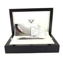 Load image into Gallery viewer, The fountain pen in its presentation box with the included booklet and certificate.