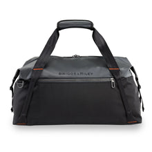 Load image into Gallery viewer, Briggs & Riley ZDX Cargo Crossbody Satchel - Black
Image of Front Panel View
	Height	Width	Depth	Weight
US	13.25"	22.25"	12"	          2.1 lbs.
EU	33.8 cm	30.5 cm	56.6 cm	 .9 kg