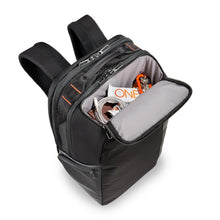 Load image into Gallery viewer, Briggs & Riley ZDX Cargo Backpack - Black
Image of convenient top panel pocket, ideal for charger cables, and other quick access accessories.
Dimensions:  18 x 12 x 8.8"
Weight:           2.1 lbs.