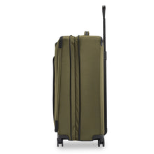 Load image into Gallery viewer, Briggs & Riley ZDX Large Expandable Luggage - Hunter Green
Image of Right-Side Panel View in fully expanded position
	Height	Width	Depth	Weight
US	 29"	         20"	         12"	        11.4 lbs.
EU	73.7 cm	 50.8 cm	 30.5 cm	5.2 kg