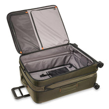 Load image into Gallery viewer, Briggs & Riley ZDX Large Expandable Luggage - Hunter Green
Image of Main Packing Compartment shown in fully expanded position
	Height	Width	Depth	Weight
US	 29"	         20"	         12"	        11.4 lbs.
EU	73.7 cm	 50.8 cm	 30.5 cm	5.2 kg