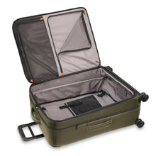 Load image into Gallery viewer, Briggs & Riley ZDX Large Expandable Luggage - Hunter Green
Image of two zippered smaller organizer pocket in the inside lid of main compartment. 
	Height	Width	Depth	Weight
US	 29"	         20"	         12"	        11.4 lbs.
EU	73.7 cm	 50.8 cm	 30.5 cm	5.2 kg