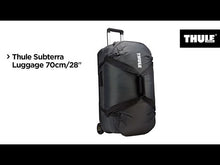 Load and play video in Gallery viewer, Review of the Subterra wheeled duffle featuring its panel divider, grab handles, organization pockets, and telescopic handle.