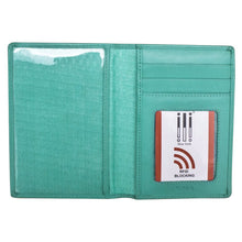 Load image into Gallery viewer, Interior view of the turquoise wallet.