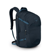 Load image into Gallery viewer, Angled front view of the kraken blue backpack.
