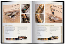 Load image into Gallery viewer, Interior view of the book featuring pages 126 and 127, with a spread of intricate Maki-e Fountain Pens