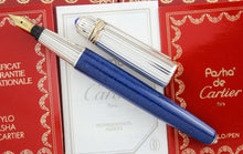 Load image into Gallery viewer, Cartier Pasha de Cartier LE Blue & Silver Fountain Pen (8165) - 1989