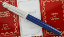 Load image into Gallery viewer, Cartier Pasha de Cartier LE Blue & Silver Fountain Pen (8165) - 1989