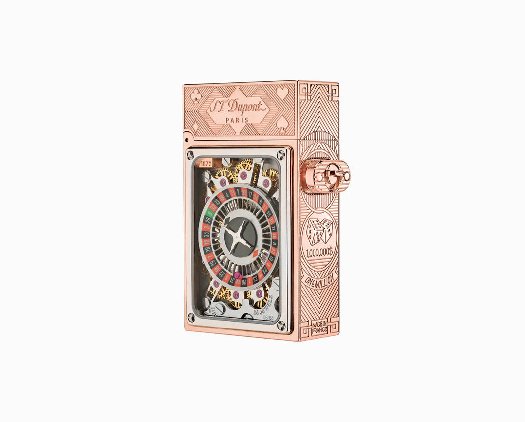 S.T. Dupont Casino Pink Gold Pocket Complication Lighter - Special Order