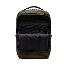 Load image into Gallery viewer, Interior view of the Ivy Green Kaslo backpack's front panel compartment.

