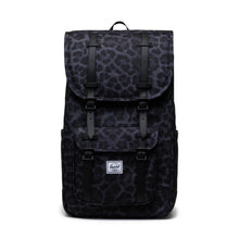 Load image into Gallery viewer, The black Little America backpack with leopard print.

