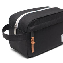 Load image into Gallery viewer, Angled close up to the side panel grab handle on the black travel kit.
