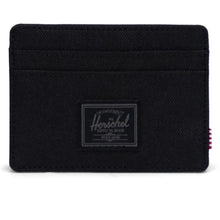 Load image into Gallery viewer, Front view of the Charlie Card Holder Wallet in black
