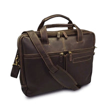 Load image into Gallery viewer, DayTrekr Leather 2-Section Laptop Brief
