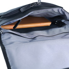 Load image into Gallery viewer, DayTrekr Slim Crossbody Messenger - Black

Image of interior main compartment featuring a pocket that is ideal for your e-tablet, also features an interior zip pocket and key ring.

Dimensions:  11.5 x 10 x 1&quot;
