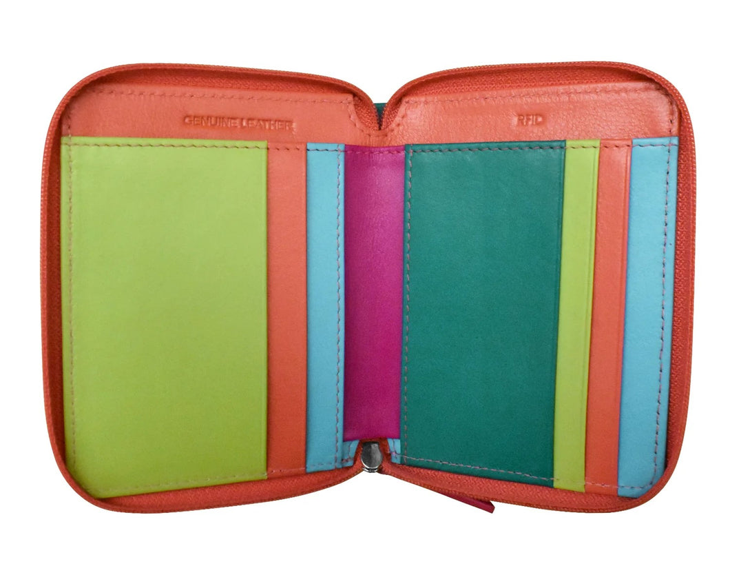 Small Multi-Color Zip Wallet - Paradise Multi