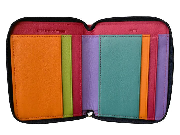 Small Multi-Color Zip Wallet - Palm Beach