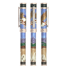 Load image into Gallery viewer, Full view of the rollerball pen America the Beautiful in Azure Blue
