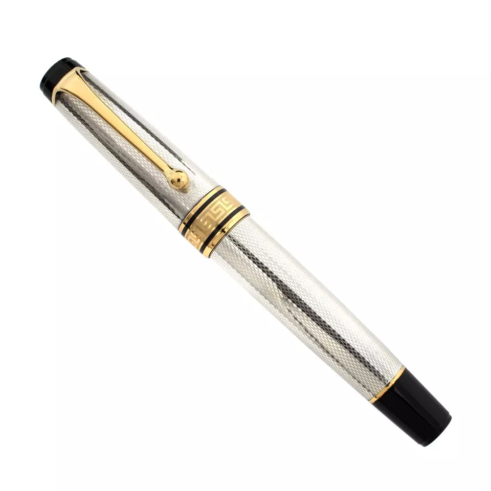 Aurora Optima Sterling Silver Fountain Pen - M | Airline