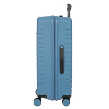 Load image into Gallery viewer, Side view of the suitcase on a white background. This side features a black handle. 

