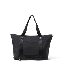Load image into Gallery viewer, Back view of the black bag on a white background. 
