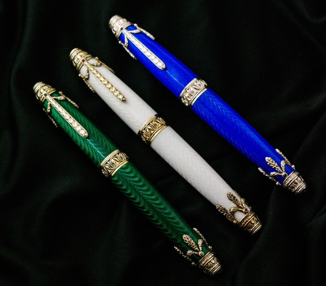 Bexley Hard Fire Enamel Limited Edition Fountain Pen Set (3 Pens)