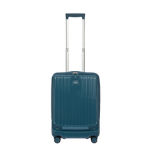 Load image into Gallery viewer, Front view of the suitcase on a white background. The telescopic handle is pulled all the way up.
