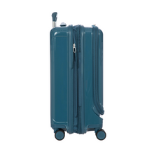 Load image into Gallery viewer, Side view of the suitcase with the expandable feature opened. Set on a white background. 

