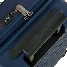 Load image into Gallery viewer, Angled top view of the suitcase. The 3-number combination lock is in the middle. 
