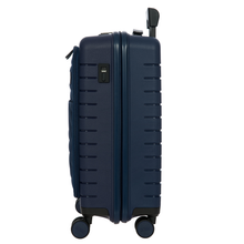 Load image into Gallery viewer, Side view of the suitcase on a white background. This side features a USB adapter. 
