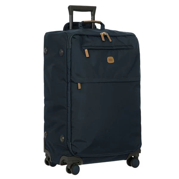 Angled front view of the suitcase on a white background. 