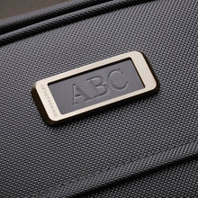 Load image into Gallery viewer, Close up to the leather Monogram Patch. You can emboss up to 3 initials on a block-styled font.
