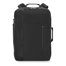 Load image into Gallery viewer, Front panel view of the black backpack. 
