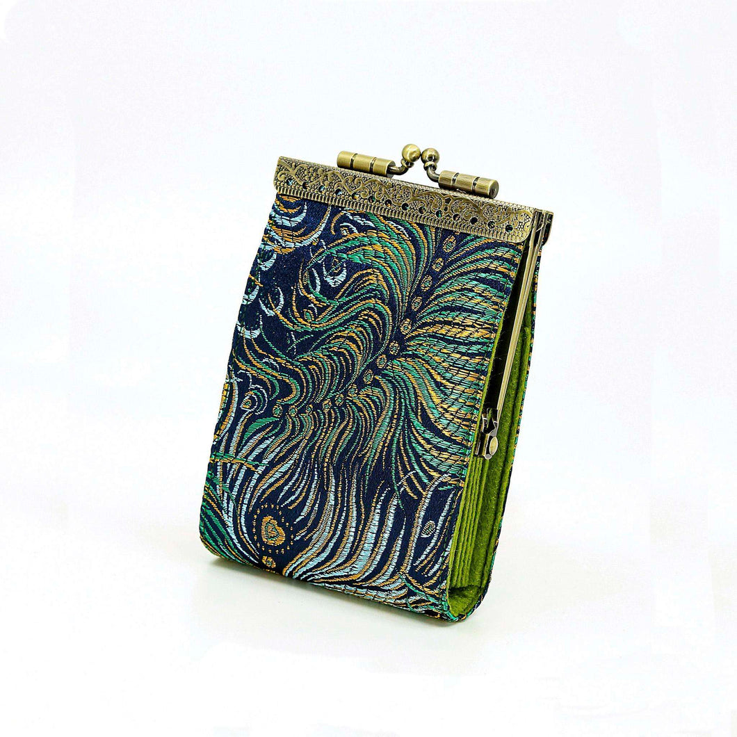 Card Holder with RFID Protection, Peacock Feather